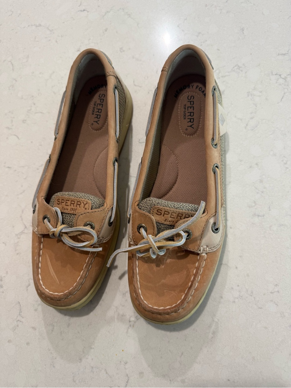 Sperry Two-Tone Tan and Cream Women’s Boat Shoes